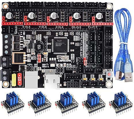 BIGTREETECH SKR V1.4 Turbo Control Board 32bit for 3D Printer Compatible with TFT35 E3 V3.0.1/TFT70 Touch Screen Support TMC2209/TMC2208/TMC5160/TMC2130 for Most FDM 3D Printer (with 5*TMC2209)