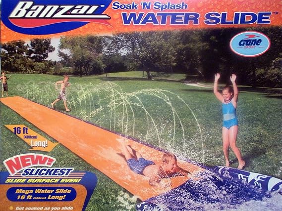 Banzai Soak 'N Splash Mega Water Slide with New Slickest Slide Surface Ever!