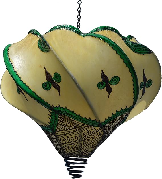 Henna Lamps & Sconces Handmade Henna Moroccan Leather Lamp Natural