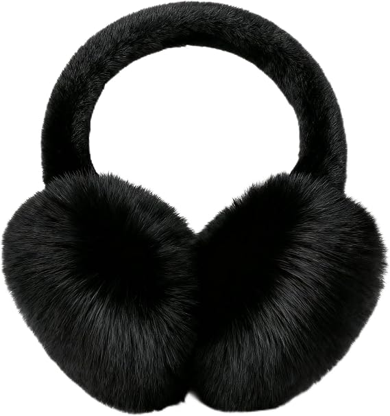 Winter Ear Muffs for Women Mens, Winter Faux Fur Earmuffs, Fluffy Cute Earmuffs, Foldable Ear Warmers for Mens Cold Outdoor