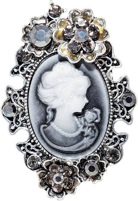 Vintage Victorian Design Queen's Cameo Antique Wedding Brooch Pin, Jewelry Gift for Women