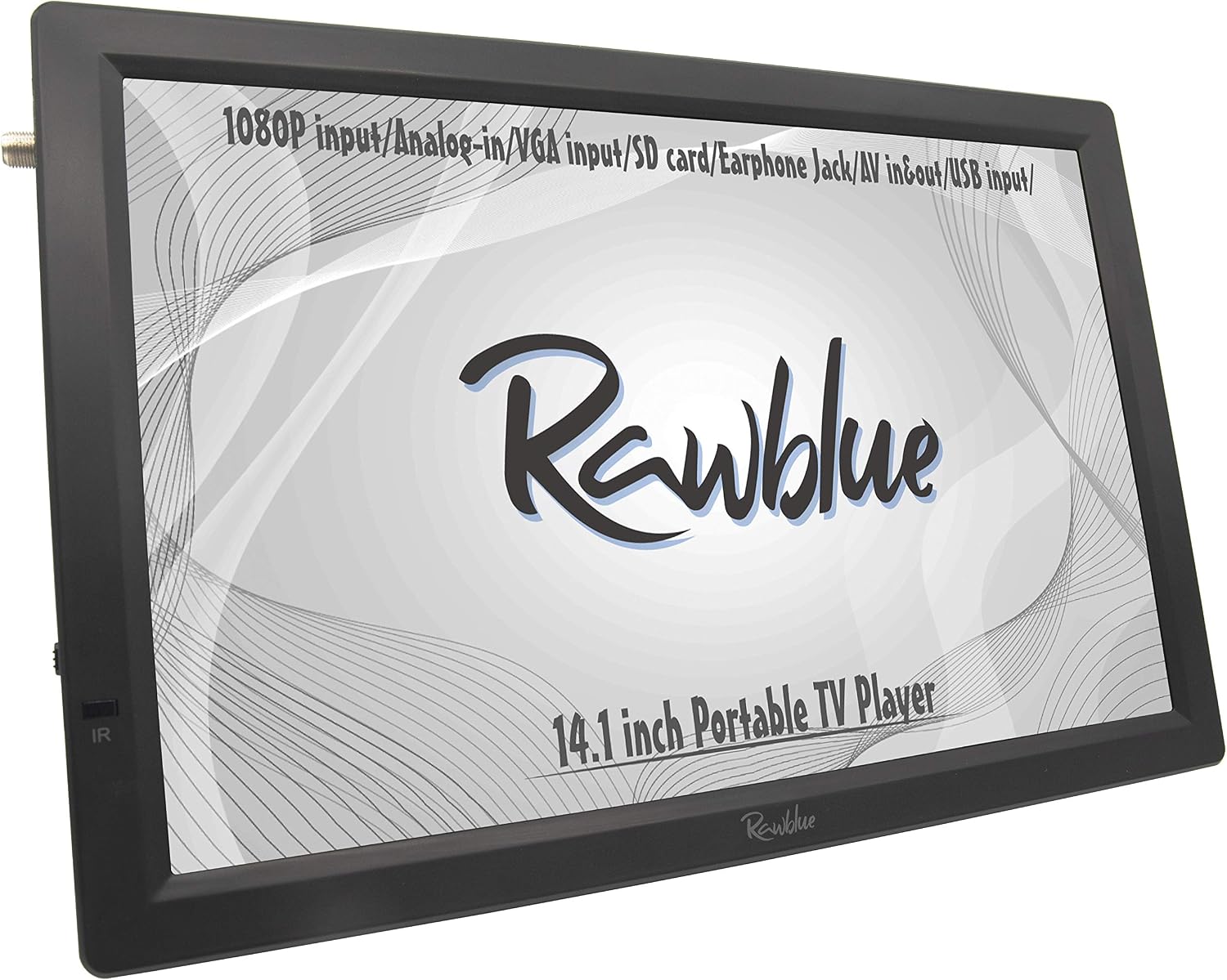 Rawblue 14 Inch Portable Digital ATSC TFT HD Screen Freeview LED TV for Car,Caravan,Camping,Outdoor or Kitchen.Built-in Battery TelevisionMonitor with Multimedia Player Support USBFM