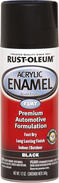 Rust-Oleum Automotive 248647 12-Ounce Acrylic Enamel Spray, Black Flat