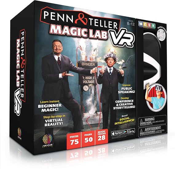 Abacus Brands Penn & Teller VR Magic Lab - Virtual Reality Kids Magic Book and Interactive STEM Learning Activity Set - for Ages 8 and Up