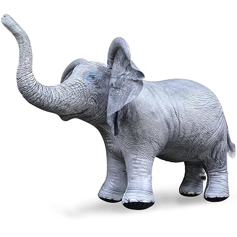 Jet Creations Elephant Inflatable Animal 36 Long, Toy for Ages 3 Year and up. African Wildlife Safari Theme Party, Birthday, Photo Prop, Christmas, Educational. Durable & Easy to Inflate. 1 pc