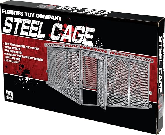 Figures Toy Company Steel Cage Playset Wrestling Rings | Turn Your Wrestling Figure Ring Into a Steel Cage Match Playset, Designed for Figures Toy Company Rings