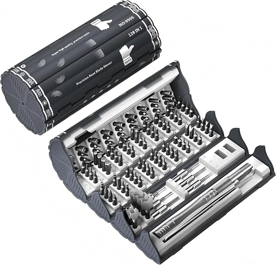 128 in 1 Precision Screwdriver Set,Magnetic Small Torx Hex Screwdriver Kit Sets, Screwdrivers Set for iPhone, Laptop, PC, Watch, Glasses and Other Electronics,Mini DIY Hand Work Repair Tool
