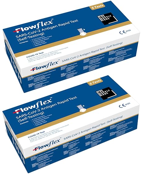 10 Pack Flowflex COVID-19 Rapid Test Kit - Easy to Use Self Testing Antigen Covid Test Kit - One Step Test for Sars-CoV-2 - Quick at Home Testing - Covid Lateral Flow (Not for Travel)