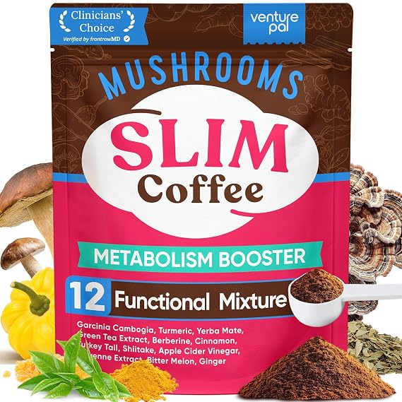 Venture Pal Slim Mushroom Coffee, Weight Management & Energy, 40 Servings