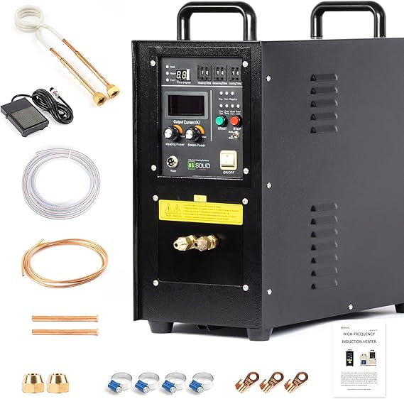 U.S. Solid 15KW High Frequency Induction Heater Furnace, 30-80KHz Output, 220V Single Phase, MOSFET & IGBT Inverter System, 16:1 Turns Ratio, for Metal Melting & Heat Treatment