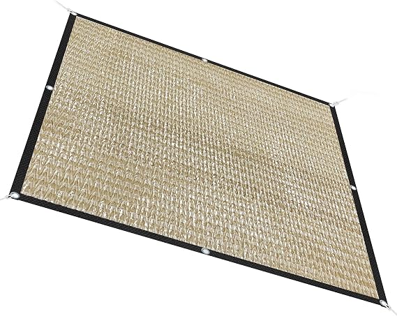 50% Sunblock Garden Sun Shade Cloth with Stainless Steel Grommets - Shade for Plants - Sun Shade Cover for Outdoor Plants Garden Patio - Beige (2' x 4')