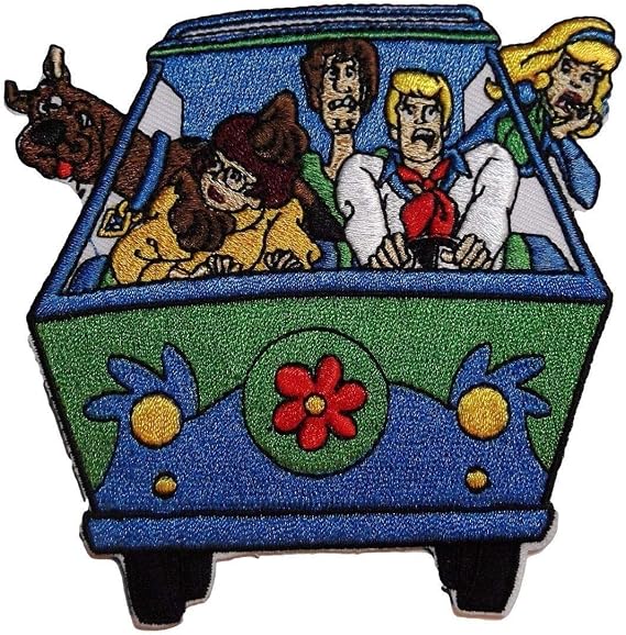 Scooby Doo Cast in Mystery Machine Embroidered 4 Inches Wide PATCH
