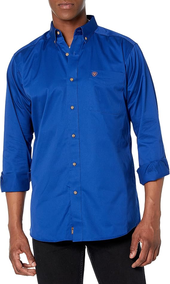 ARIAT Men's Solid Twill Fitted Shirt
