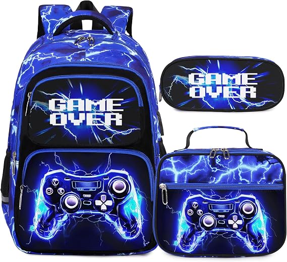 Bevalsa Backpack for Boys, School Bags for Kids, Gamer Backpack for Teens