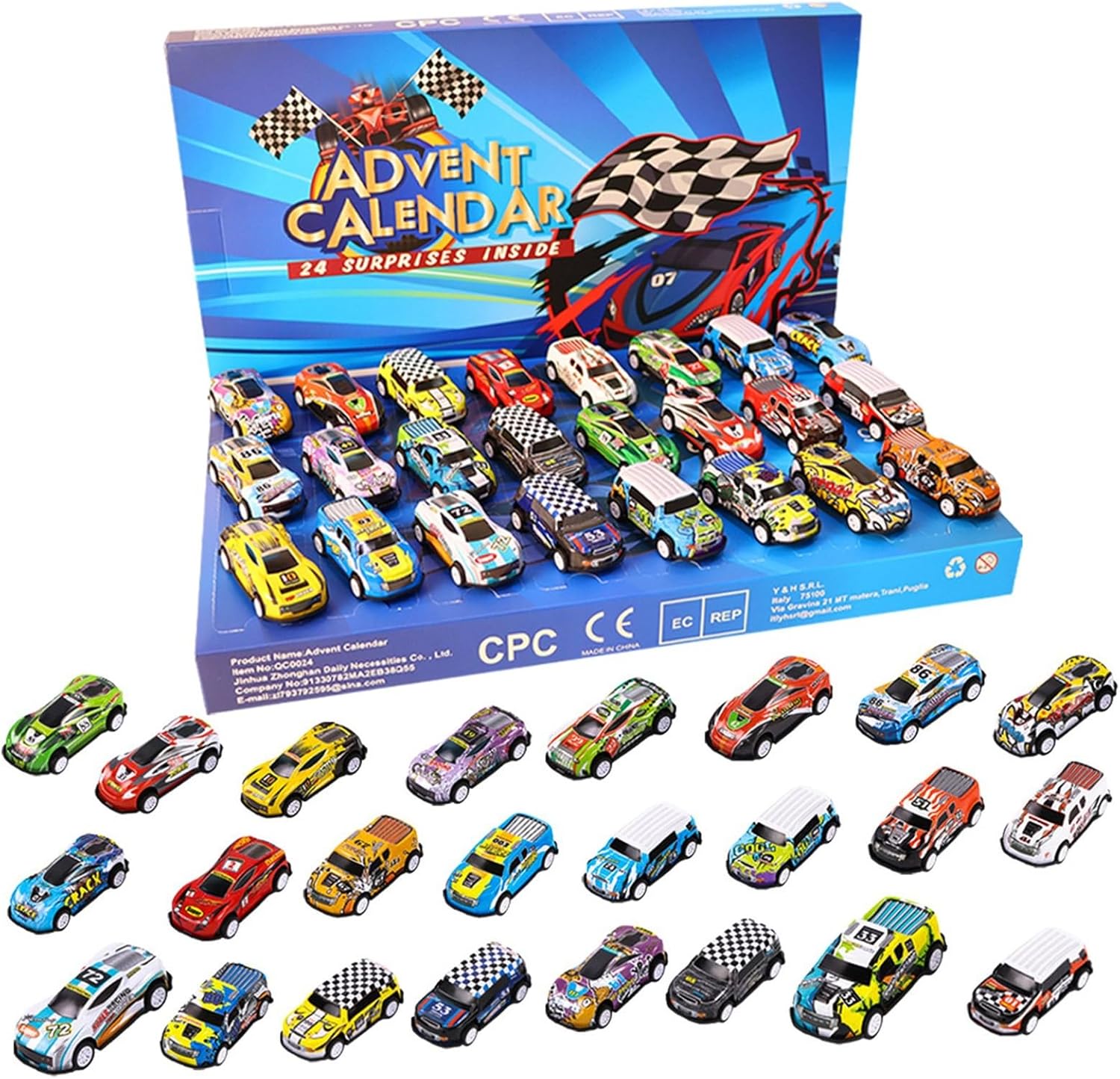 2025 Children's Advent Calendar Unleash The Thrill: Advent Calendar Set With Surprise Toy Cars Perfect Christmas Countdown " Up The Excitement: Surprise Toy Car Blind Set 24 Days Of Racing