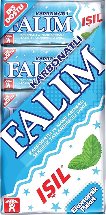 Falım Işıl Nane Aromalı Karbonatlı Şekersiz Sakız 5'li Paket 40G