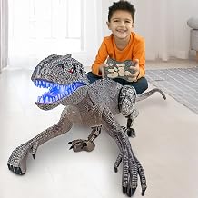 Remote Control Dinosaur Toys for Kids 3-5, Dinosaur Robot Toys for Boys, Walking Dinosaur Velociraptor