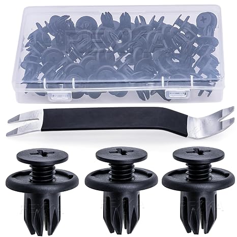 Rexka 51pcs Bumper Cover Fender Liner Retainer Clips Fastener for Honda Acura BMW Mini Cooper Countryman Cooper Paceman 07130702966 91503-SP0-003 Civic Odyssey Accord CR-V Auto Trim Panel Body Remover