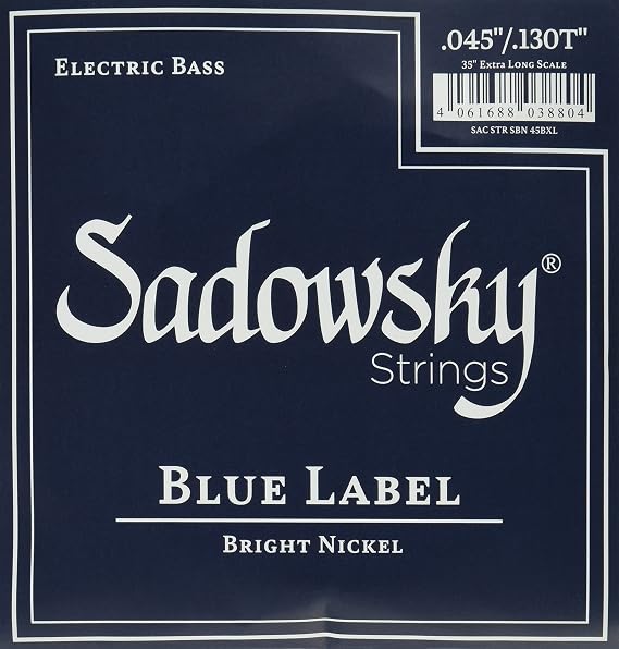 Blue Label Base Strings, Nickel Strings, 35" Super Long Scale, 5 Strings, 045-130 SBN45EX Blue