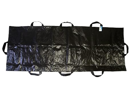 Primacare BB-3201 Body Bag Stretcher Combo with 8 Side Handles and Center Zipper, Waterproof Bags for Outdoor Camping Hiking and Sleeping, Polyethylene Cadaver Disaster Pouch, 90" x 36", Black