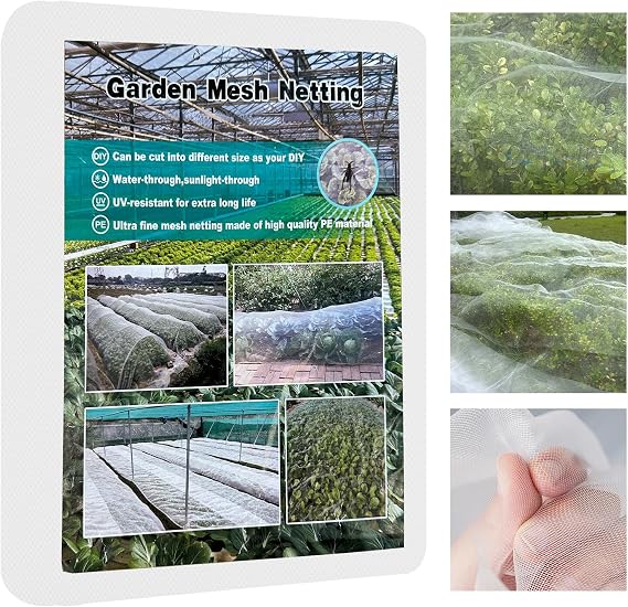 10ft x 35ft Garden Netting, Plant Mesh Netting, Garden Plant Row Cover, Greenhouse Screen Protection, Garden Net for Vegetables, Fruits, Flowers