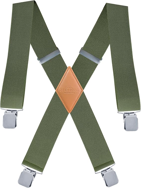 Heavy Duty Mens Suspenders.X-Shaped 2 Wide Strong Clips Suspenders For Men Women.