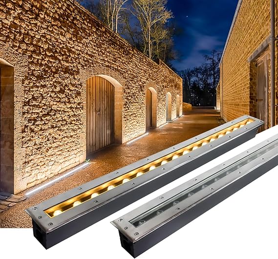 LED Landscape Lights - Outdoor Buried Lights, Rectangle Ground Decorate Lights, Ip67 ?Waterproof Recessed Spotlight, Garden Courtyard Floor Lamp, For City Streets, Parks, Squares(Green,6W-200MM)