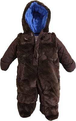 Rothschild Baby Boys Newborn Infant Toggle Front Teddy Pram - Cocoa, 12 Months