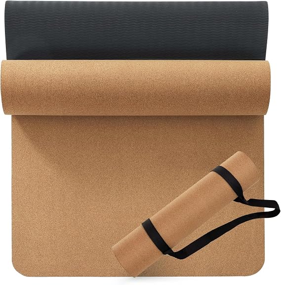 Umineux Cork Yoga Mat 1/4 & 2/5 Inch Thick 72 x 26 in