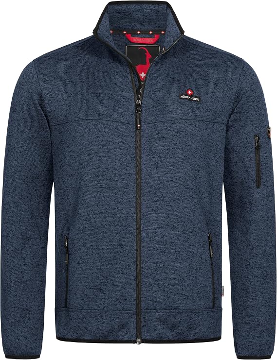 Höhenhorn Tacul Men's Jacket Cardigan with Fleece Inner Knitted Fleece Outdoor Sweatshirt Stand-up Collar Warm Norwegian in Various Colours Sizes S–3XL