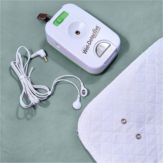 Wet Detective Bedwetting Kit, Incontinence & Bedwetting Alarm System, Includes 2 Sensor Pads, Multi Age Use