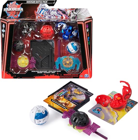 BAKUGAN Battle 5-Pack, Special Attack Dragonoid, Ventri, Bruiser, Octogan, Trox; Customizable, Spinning Action Figures, Kids Toys for Boys and Girls 6 and up