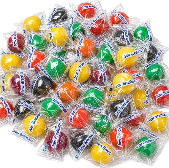 Assorted Jawbreaker 2 lb Bulk Cherry Orange Lemon Lime Grape Long Lasting