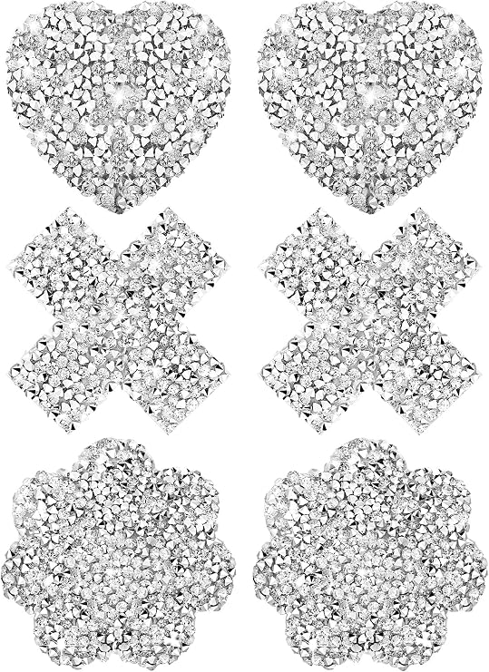 Rhinestone Nipple Covers Reusable Boob Adhesive for Women