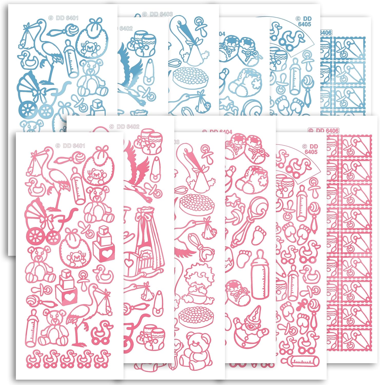 Peel Off Stickers Newborn Pastel Stickers CPD 1019, Multicoloured, 23 x 10 x 1 cm