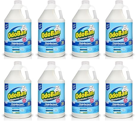 OdoBan Disinfectant Concentrate and Odor Eliminator, Made in the USA, Fresh Linen Scent, 8 Gallons