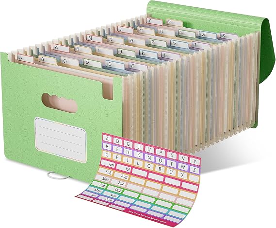 EcoStash Document Folder A4 26 Compartments Wheat Straw Expanding File Folder