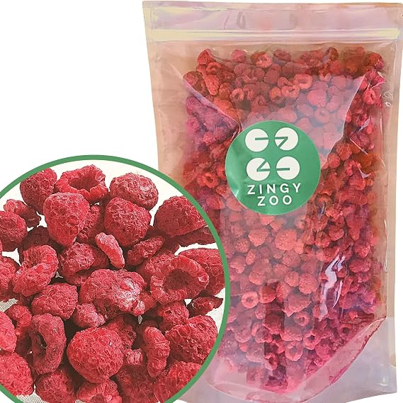Freeze-Dried Raspberries | XXL 500g Premium Vegan Raw Freeze Dried Fruit | Freeze Dried Raspberries Whole Pieces of Raspberry | Dried Berries Dehydrated Raspberries Snacking, Baking, Cocktails, Drinks