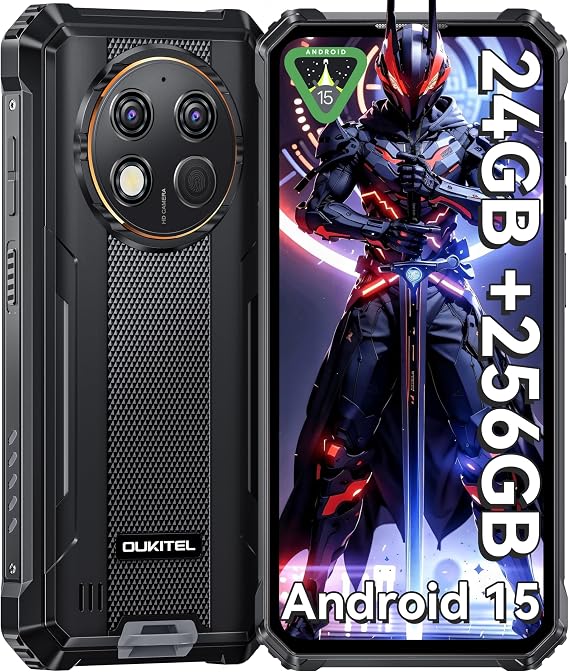 G1 Rugged Smartphone Unlocked - 24+256GB/1TB Android 15 Rugged Cellphones, 6.52HD Display 10600mAh Battery 48MP Rear Camera IP68/IP69K Waterproof Phone, Dual Sim/NFC/Fingerprint 2025