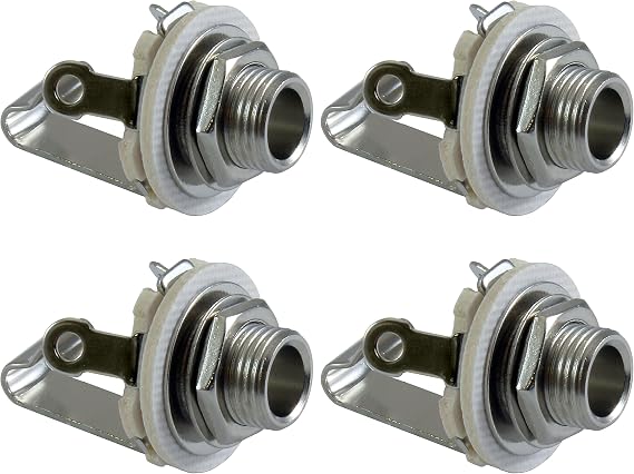GLS Audio 1/4" Jacks Female TS Mono Panel Mount Jack - 4 Pack