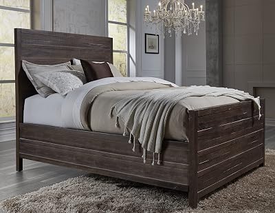 Modus Furniture Solid Wood Panel Bed, King, Townsend - Java
