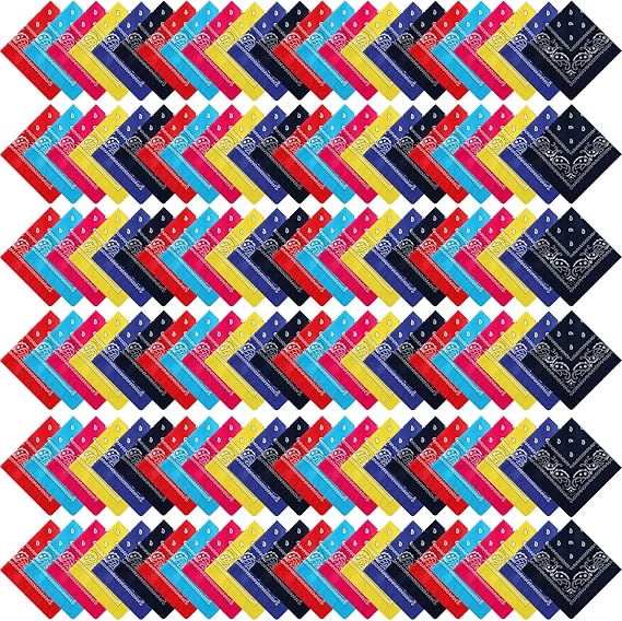 Handepo 200 Pcs Bandanas Bulk Paisley Bandanas Unisex Head Wrap Scarf Cowboy Headband Handkerchief for Women Men