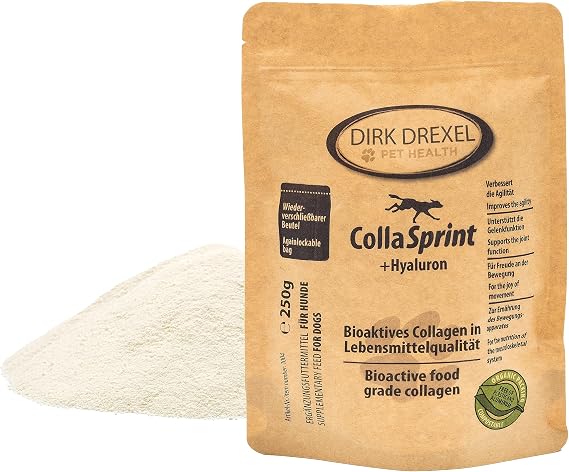 Collasprint with Hyaluronic I High-Quality Collagen for Dogs in Powder Form I Supports Joints and Agility I 250 g