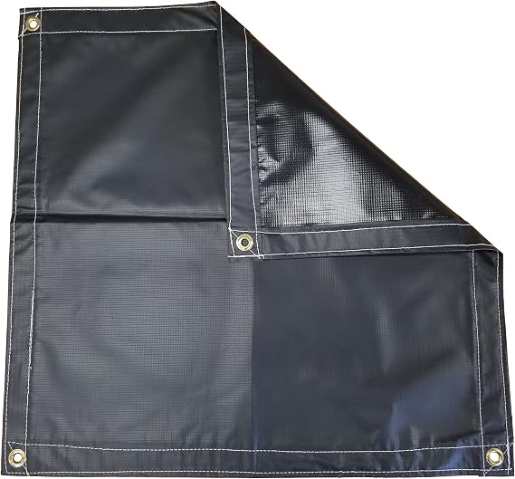 5 Ft. x 7 Ft. Black Flame Retardant Vinyl Tarps - 13 OZ.