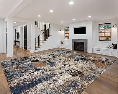 Keen Home Design Area Rugs - 12x15 Non-Shedding, Abstract Rugs for Kitchen, Living Room, Bedroom, Dining Room, Entryway - Size: 12 x 15, Multi