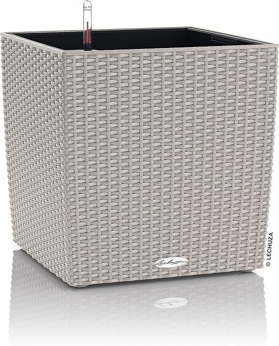 Lechuza Self Watering Plant Pots CUBE Cottage 40cm Square Plant Pot, Sand