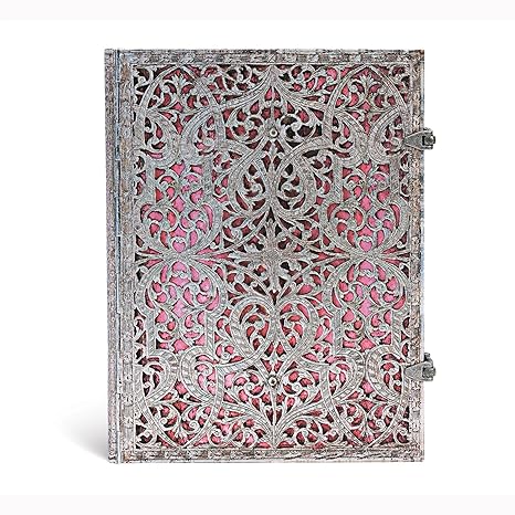 Blush Pink Ultra Lined Hardcover Journal, 240pg, 120GSM by Paperblanks (Silver Filigree Collection)