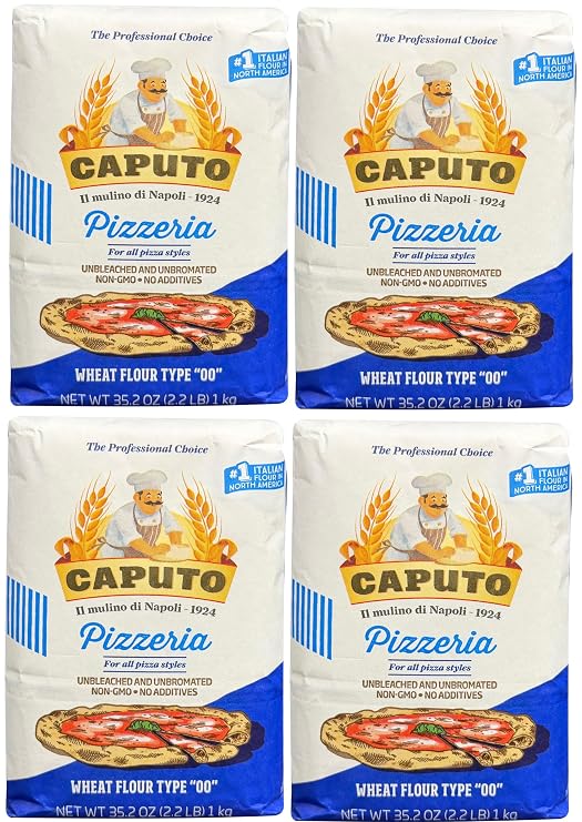Mulino Caputo 00 Pizzeria Flour - 1-kilo bag (Pack of 4)
