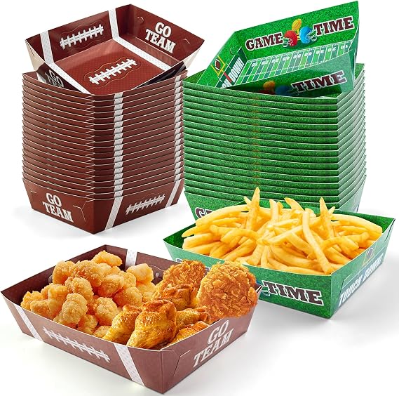 OHOME Football Party Supplies - 40 Pack Super Game Bowl Party Decorations 2027 | Football Plates Disposable Trays for Football Party Favors - Football Accessories Decor for Birthday Party