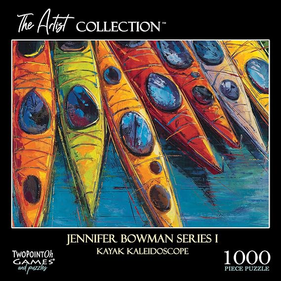 Difficult Puzzles for Adults - Nearly Impossible 1000 Piece Jigsaw Puzzle Featuring Licensed Artwork Kayak Kaleidoscope- Hardest Challenging Puzzles for Adults, Teens